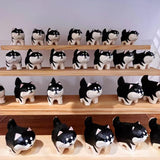 Maxbell Small Wooden Carving Dog Statue Animal Sculpture for Desktop Cabinet Decor