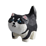 Maxbell Small Wooden Carving Dog Statue Animal Sculpture for Desktop Cabinet Decor