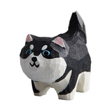 Maxbell Small Wooden Carving Dog Statue Animal Sculpture for Desktop Cabinet Decor