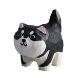 Maxbell Small Wooden Carving Dog Statue Animal Sculpture for Desktop Cabinet Decor