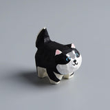 Maxbell Small Wooden Carving Dog Statue Animal Sculpture for Desktop Cabinet Decor