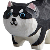 Maxbell Small Wooden Carving Dog Statue Animal Sculpture for Desktop Cabinet Decor