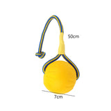 Maxbell EVA Dog Chew Ball Toys Yellow Bite Resistant for Dogs Training Playing 7cm Ball With Rope