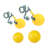 Maxbell EVA Dog Chew Ball Toys Yellow Bite Resistant for Dogs Training Playing 7cm Ball With Rope