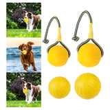 Maxbell EVA Dog Chew Ball Toys Yellow Bite Resistant for Dogs Training Playing 7cm Ball With Rope