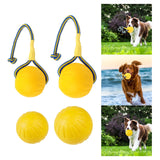 Maxbell EVA Dog Chew Ball Toys Yellow Bite Resistant for Dogs Training Playing 7cm Ball With Rope