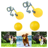 Maxbell EVA Dog Chew Ball Toys Yellow Bite Resistant for Dogs Training Playing 7cm Ball With Rope