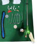 Maxbell Mini Kids Golf Clubs Set Golf Training Indoor Games for Park Lawn Children with Green Figures