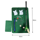 Maxbell Mini Kids Golf Clubs Set Golf Training Indoor Games for Park Lawn Children with Green Figures