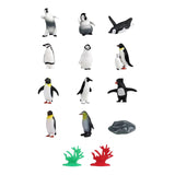 Maxbell 14Pcs Hand Painted Mini Penguin Figurines Model Party Favor Crafts for Kids