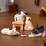 Maxbell Creative Mini Cat Figure Collection Handicraft for Automobile Office Cabinet Set C