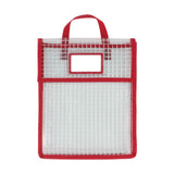 Maxbell Book Pouch Bags with Carrying Handle Handbag Mesh Storage Bag for Organize Red