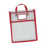 Maxbell Book Pouch Bags with Carrying Handle Handbag Mesh Storage Bag for Organize Red