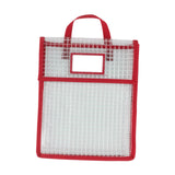 Maxbell Book Pouch Bags with Carrying Handle Handbag Mesh Storage Bag for Organize Red