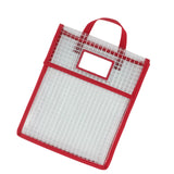 Maxbell Book Pouch Bags with Carrying Handle Handbag Mesh Storage Bag for Organize Red