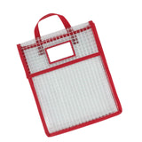 Maxbell Book Pouch Bags with Carrying Handle Handbag Mesh Storage Bag for Organize Red