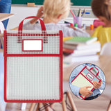 Maxbell Book Pouch Bags with Carrying Handle Handbag Mesh Storage Bag for Organize Red