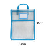 Maxbell Book Pouch Bags with Carrying Handle Handbag Mesh Storage Bag for Organize Blue