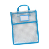 Maxbell Book Pouch Bags with Carrying Handle Handbag Mesh Storage Bag for Organize Blue