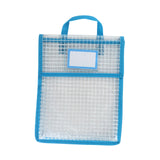 Maxbell Book Pouch Bags with Carrying Handle Handbag Mesh Storage Bag for Organize Blue