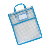 Maxbell Book Pouch Bags with Carrying Handle Handbag Mesh Storage Bag for Organize Blue