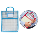 Maxbell Book Pouch Bags with Carrying Handle Handbag Mesh Storage Bag for Organize Blue