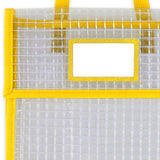 Maxbell Book Pouch Bags with Carrying Handle Handbag Mesh Storage Bag for Organize Yellow