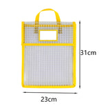 Maxbell Book Pouch Bags with Carrying Handle Handbag Mesh Storage Bag for Organize Yellow