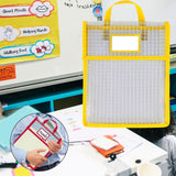 Maxbell Book Pouch Bags with Carrying Handle Handbag Mesh Storage Bag for Organize Yellow