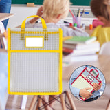 Maxbell Book Pouch Bags with Carrying Handle Handbag Mesh Storage Bag for Organize Yellow