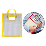 Maxbell Book Pouch Bags with Carrying Handle Handbag Mesh Storage Bag for Organize Yellow