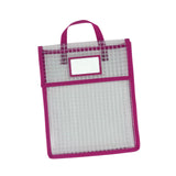 Maxbell Book Pouch Bags with Carrying Handle Handbag Mesh Storage Bag for Organize Amaranth