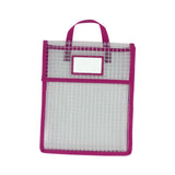 Maxbell Book Pouch Bags with Carrying Handle Handbag Mesh Storage Bag for Organize Amaranth