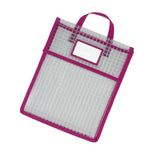 Maxbell Book Pouch Bags with Carrying Handle Handbag Mesh Storage Bag for Organize Amaranth