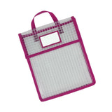 Maxbell Book Pouch Bags with Carrying Handle Handbag Mesh Storage Bag for Organize Amaranth