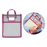 Maxbell Book Pouch Bags with Carrying Handle Handbag Mesh Storage Bag for Organize Amaranth