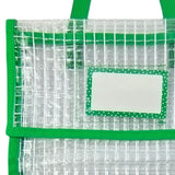 Maxbell Book Pouch Bags with Carrying Handle Handbag Mesh Storage Bag for Organize Green