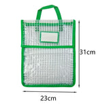 Maxbell Book Pouch Bags with Carrying Handle Handbag Mesh Storage Bag for Organize Green