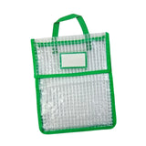 Maxbell Book Pouch Bags with Carrying Handle Handbag Mesh Storage Bag for Organize Green