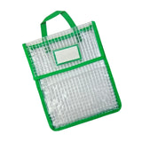 Maxbell Book Pouch Bags with Carrying Handle Handbag Mesh Storage Bag for Organize Green