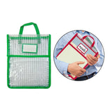 Maxbell Book Pouch Bags with Carrying Handle Handbag Mesh Storage Bag for Organize Green