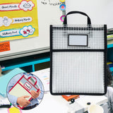 Maxbell Book Pouch Bags with Carrying Handle Handbag Mesh Storage Bag for Organize Black