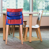 Maxbell Oxford Cloth Chairback Organizer and Label Slot for Classroom Daycare Red Blue