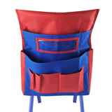 Maxbell Oxford Cloth Chairback Organizer and Label Slot for Classroom Daycare Red Blue