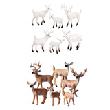 Maxbell 6Pcs Realistic Animal Deer Figures DIY Crafts for Desktop Home Supplies White