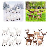 Maxbell 6Pcs Realistic Animal Deer Figures DIY Crafts for Desktop Home Supplies White