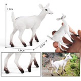 Maxbell 6Pcs Realistic Animal Deer Figures DIY Crafts for Desktop Home Supplies White