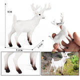 Maxbell 6Pcs Realistic Animal Deer Figures DIY Crafts for Desktop Home Supplies White