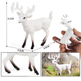 Maxbell 6Pcs Realistic Animal Deer Figures DIY Crafts for Desktop Home Supplies White
