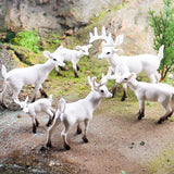 Maxbell 6Pcs Realistic Animal Deer Figures DIY Crafts for Desktop Home Supplies White